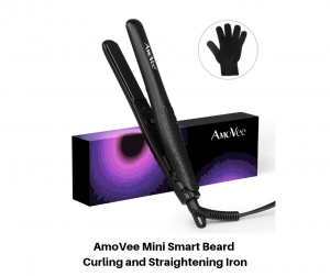 AmoVee Mini Smart Beard Curling and Straightening Iron